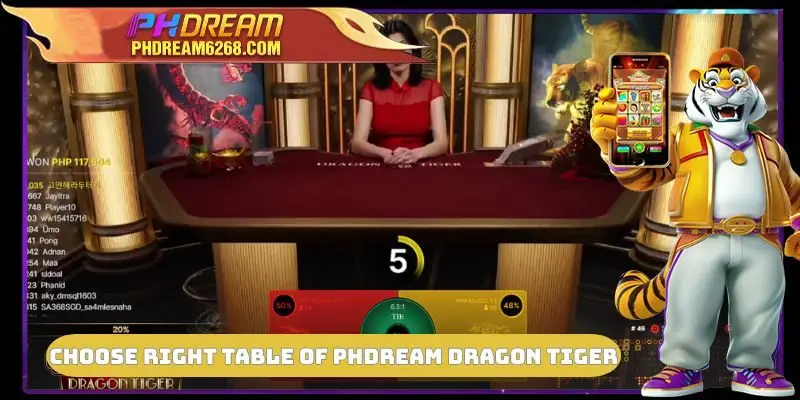 How to choose right table of PHDREAM Dragon Tiger