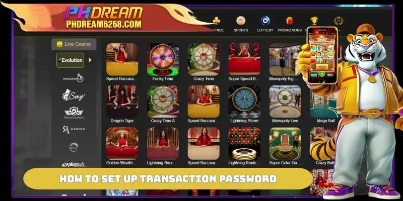 PHDREAM Verification - how to set up transaction password